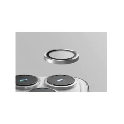 Uniq Optix Iphone Pro (2023) 6.7 Stainless Steel Frame Sapphire Camera Lens Protector - Chrome Grey